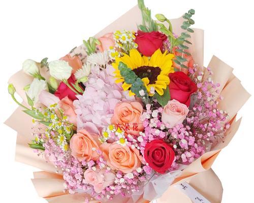 绣球花和粉色玫瑰花组合的寓意是什么？